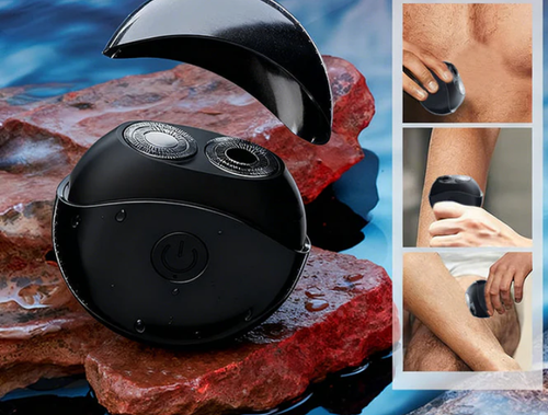 Portable multifunctional electric shaver – Dual ring blades, IPX4 waterproof and compact UFO design 🪒⚡