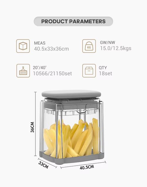 French Fry Cutter 4-in-1 – Potato Cutter for Fries, Onion Dicer