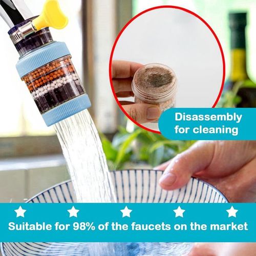 Water Filter Purifier 6-Layer Filtering Adjustable Universal