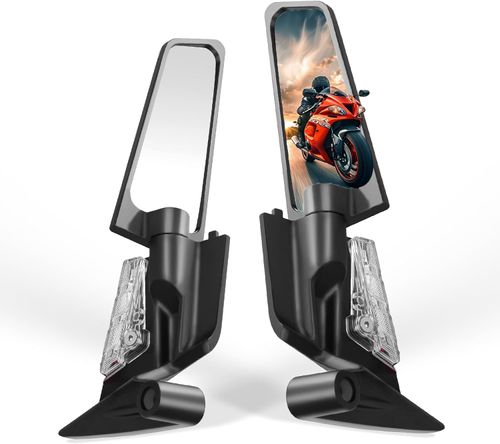 Motorcycle Wing Mirrors with LED