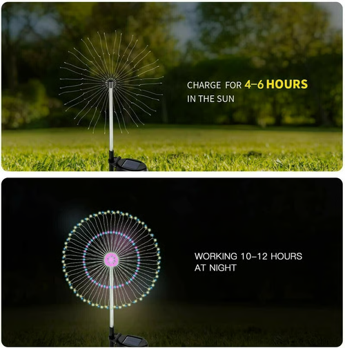 🎁Only Today 45% OFF🎁--Waterproof Solar Fireworks Garden Lamp 2PCS