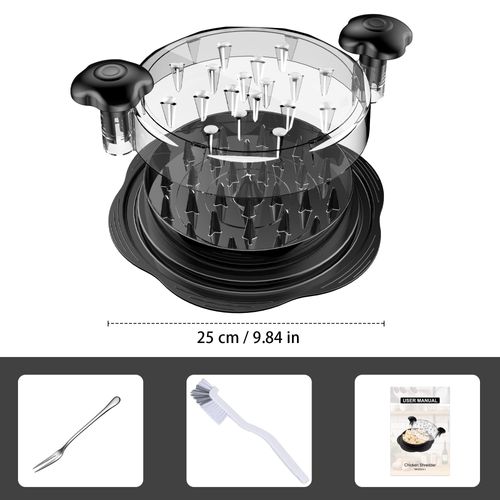 Chicken Shredder Large Chicken Breast Shredder Tool Twist with Brush&Fork