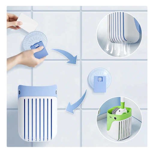 💥Hot Seller (Buy One Get One Free): 🍃 Wall-Mounted Toilet Cleaning Brush Set with Suction Cup