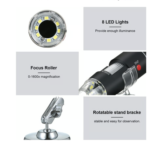 🔬1600X Zoom Digital Microscope Camera Portable Magnifier🔍