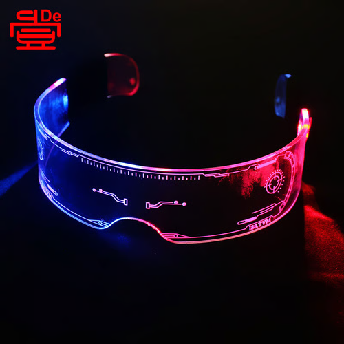 Cyberpunk Clear Lenses 7 Color LED Flashing Light Goggles🕶