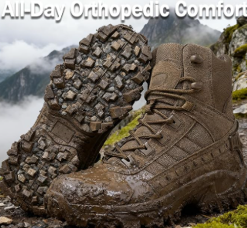 Men's Combat Boots Orthopedic Support Hiking Boots Waterproof Anti-Puncture Work Boots