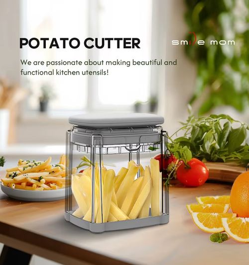French Fry Cutter 4-in-1 – Potato Cutter for Fries, Onion Dicer