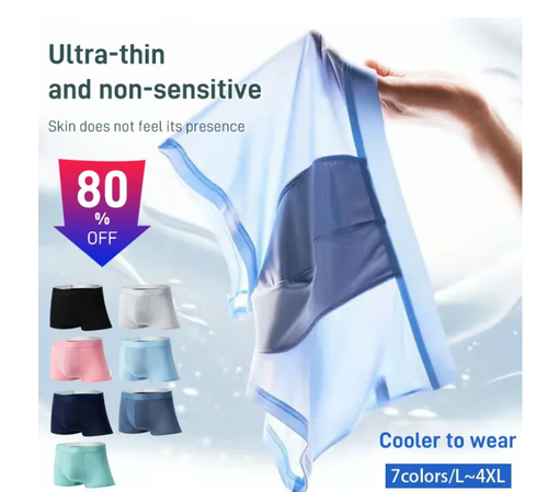 Men's Large Size Ice Silk Breathable Briefs🔥Pack of 5 Size: XL