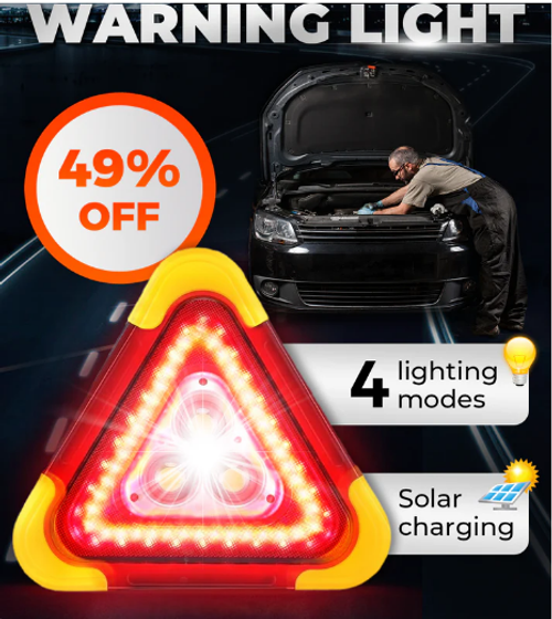 Three-in-one solar roadside emergency triangle warning light