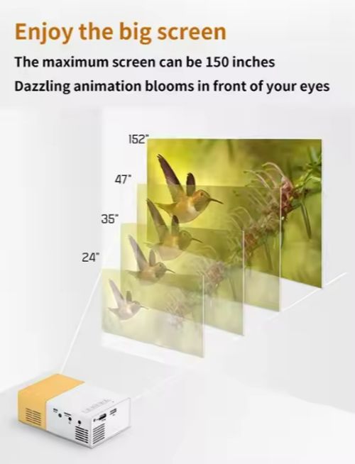 HD Portable Projector Outdoor Projection Home Theater Wireless Video Player Mobile Projector