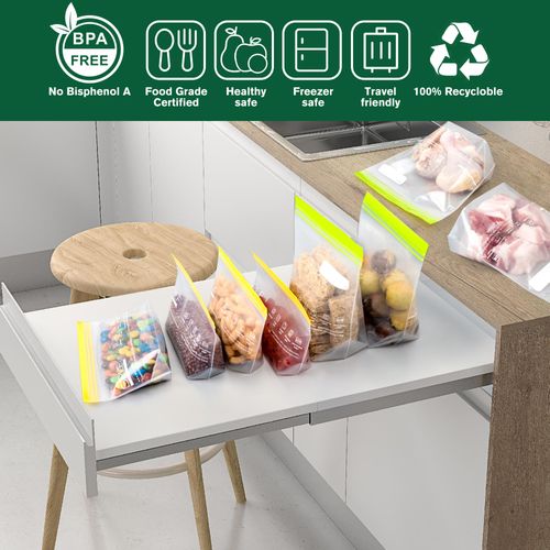 🔥50 off% 20 Pack Reusable Gallon Freezer Bags