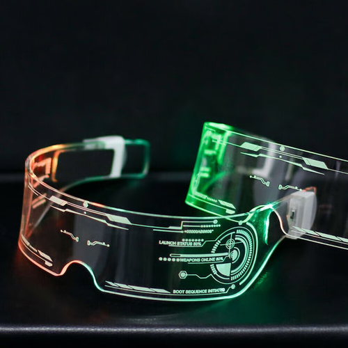 Cyberpunk Clear Lenses 7 Color LED Flashing Light Goggles🕶