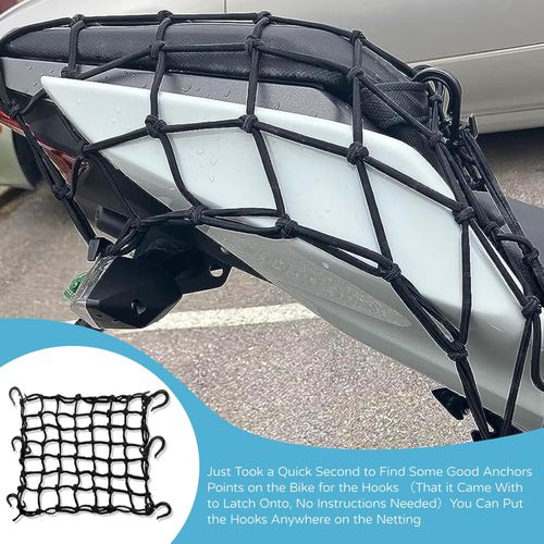 Cargo Nets for Motorcycle Luggage Bike Basket, Luggage Rack ATV Rack Snowmobile Cargo Helmet Net