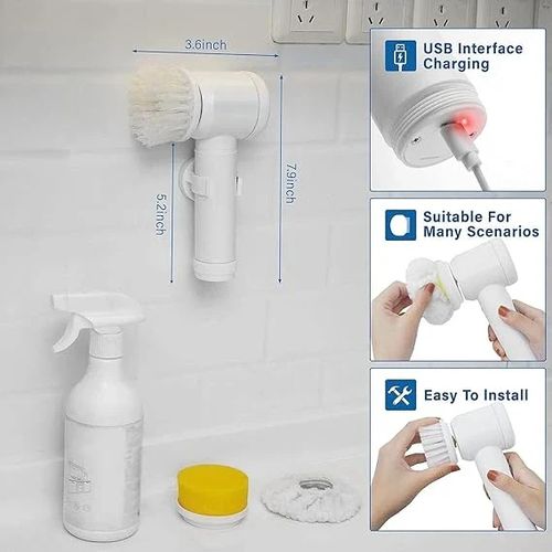 5-in-1 Spin Brush | For Tiles, Corners & More | Daily Cleaning