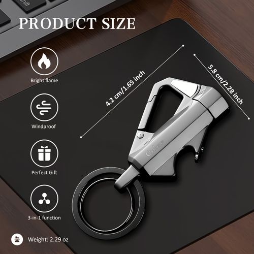 💥Permanent Match Infinity Lighter with Multitool Keychain Bottle Opener