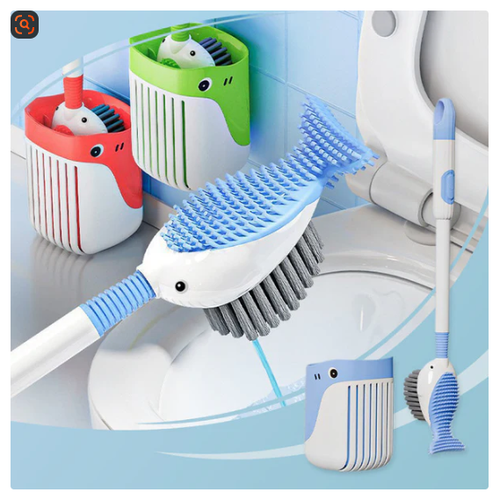 💥Hot Seller (Buy One Get One Free): 🍃 Wall-Mounted Toilet Cleaning Brush Set with Suction Cup