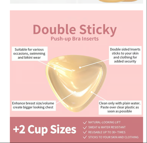 🔥Last Day 40% OFF🔥Sticky Bra Inserts - Washable & Reusable, Instant Lift🔥(Latex-free and Allergy-friendly)