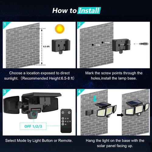 LED Solar Outdoor Lights 2500LM