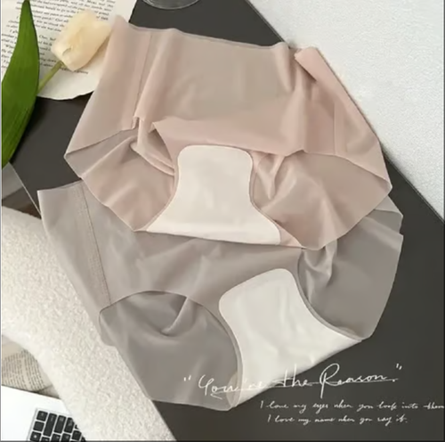 Ultra Thin Ice Silk Panties for Women - Leak Proof Non-Marking Invisible Breathable Sexy Briefs Shoot four send six, suitable for 50 kg to 70 kg