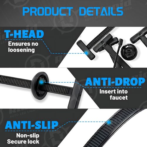 150pcs Nylon Universal Cable Tie Buckle, Heavy Duty Self-Locking Nylon Zip Ties Holder
