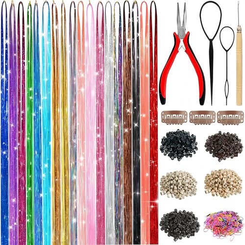 Hair Tinsel,18 Colors Hair Tinsel Kit for Girls 🧙
