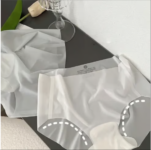 Ultra Thin Ice Silk Panties for Women - Leak Proof Non-Marking Invisible Breathable Sexy Briefs Shoot four send six, suitable for 50 kg to 70 kg