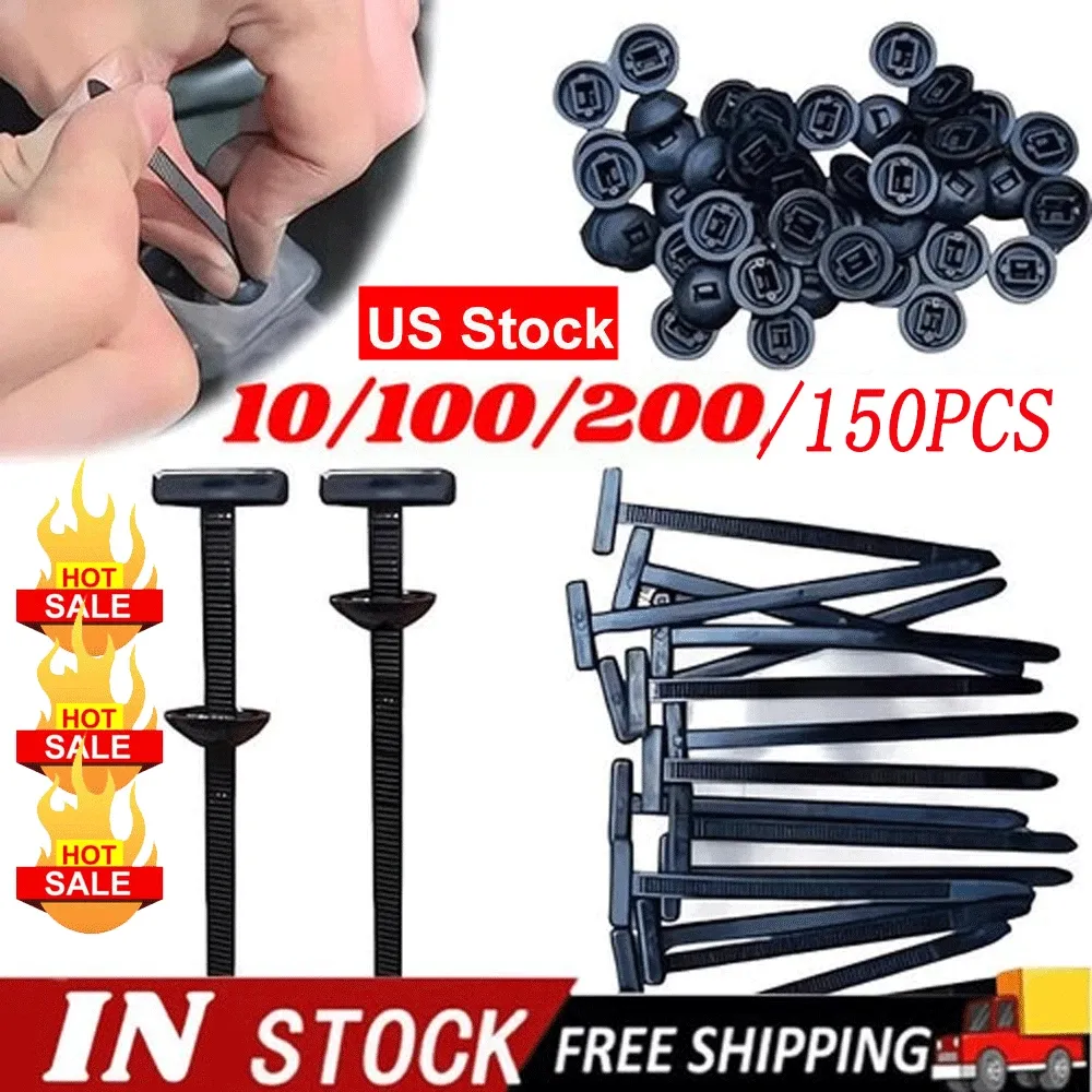 150pcs Nylon Universal Cable Tie Buckle, Heavy Duty Self-Locking Nylon Zip Ties Holder