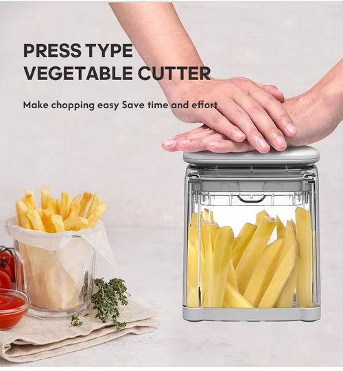 French Fry Cutter 4-in-1 – Potato Cutter for Fries, Onion Dicer