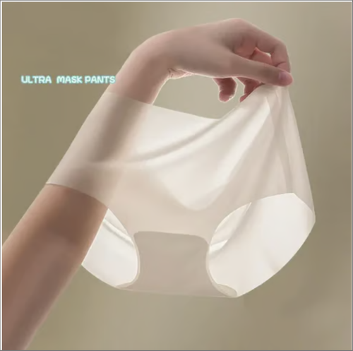 Ultra Thin Ice Silk Panties for Women - Leak Proof Non-Marking Invisible Breathable Sexy Briefs Shoot four send six, suitable for 50 kg to 70 kg