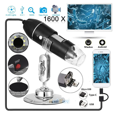🔬1600X Zoom Digital Microscope Camera Portable Magnifier🔍