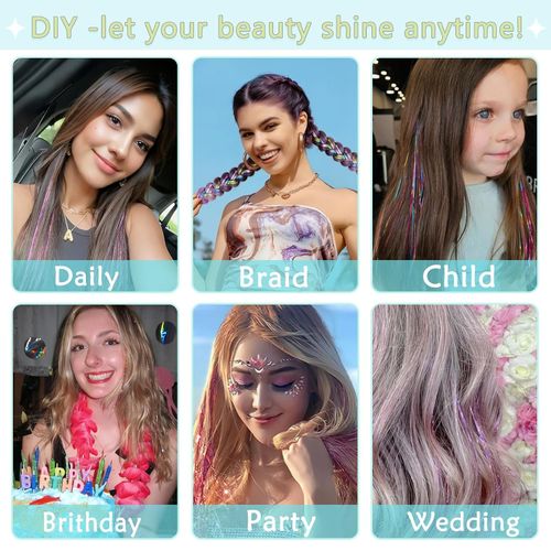 Hair Tinsel,18 Colors Hair Tinsel Kit for Girls 🧙