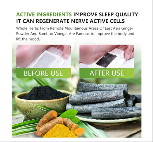 🎍🫚Natural Bamboo Charcoal, Ginger and Vinegar Detox Foot Patches✨Buy3 save 5