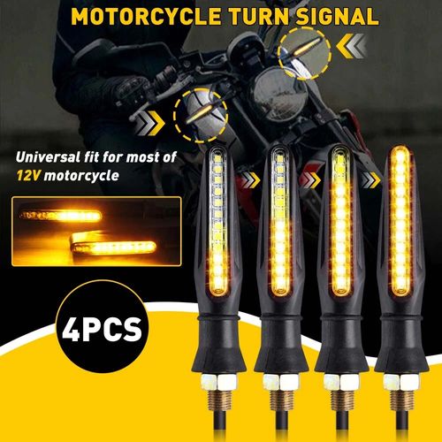 🔥Universal 4X Motorcycle Sequential LED Turn Signal Blinker Light