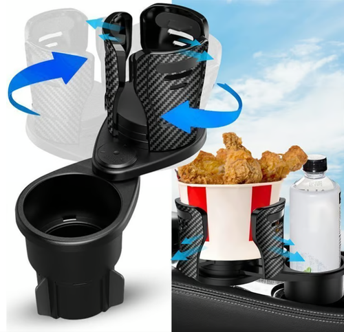 Dual Cup Holder Expander for Car, 2-in-1 Multifunction Car Drink Expander Adapter