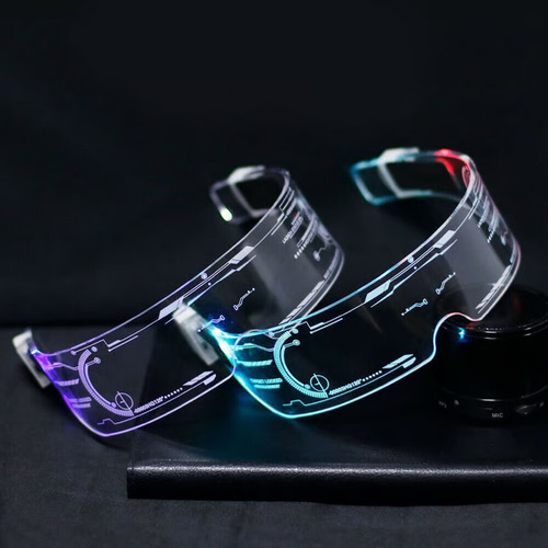 Cyberpunk Clear Lenses 7 Color LED Flashing Light Goggles🕶