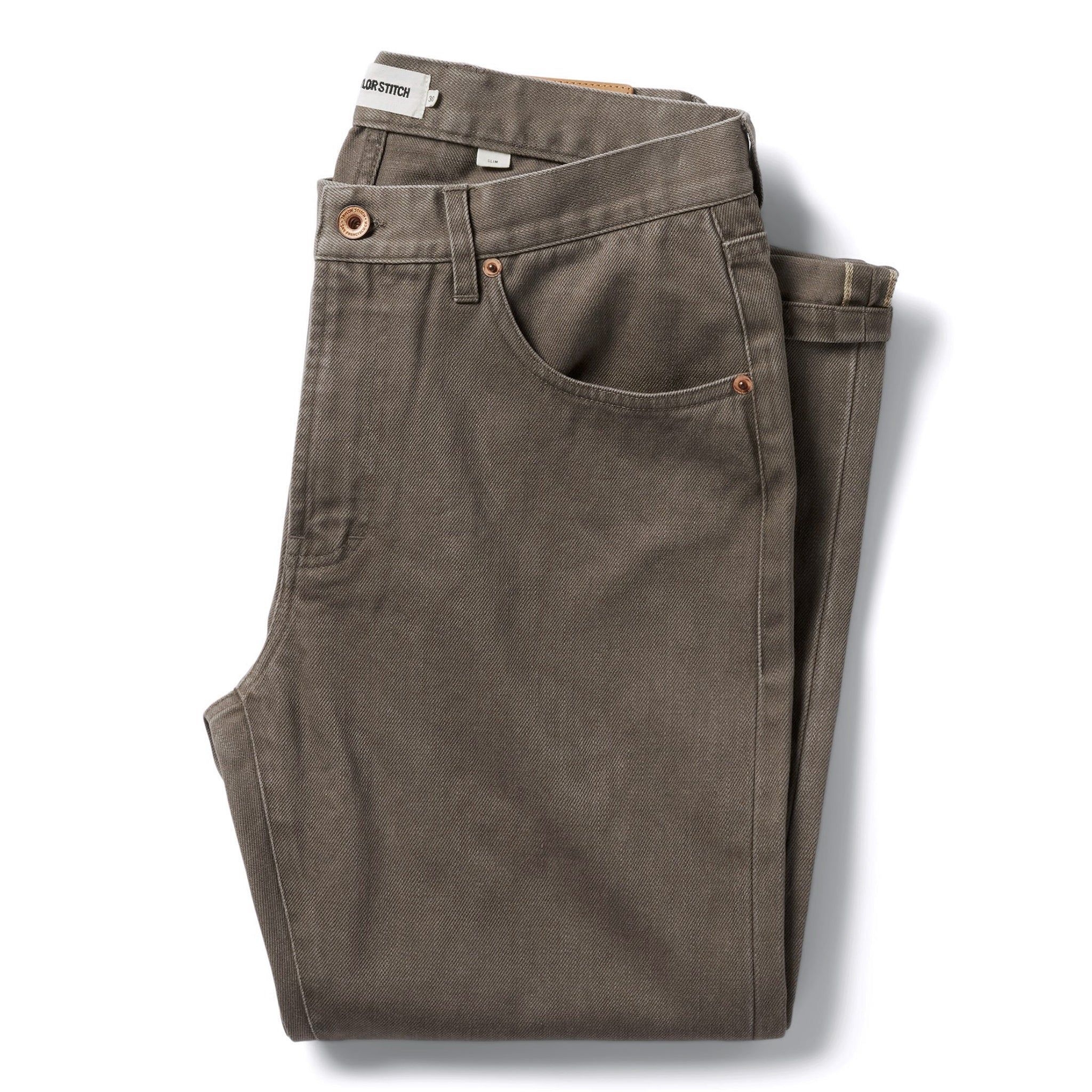 Ewwsr Slim All Day Pant in Washed Walnut Selvage