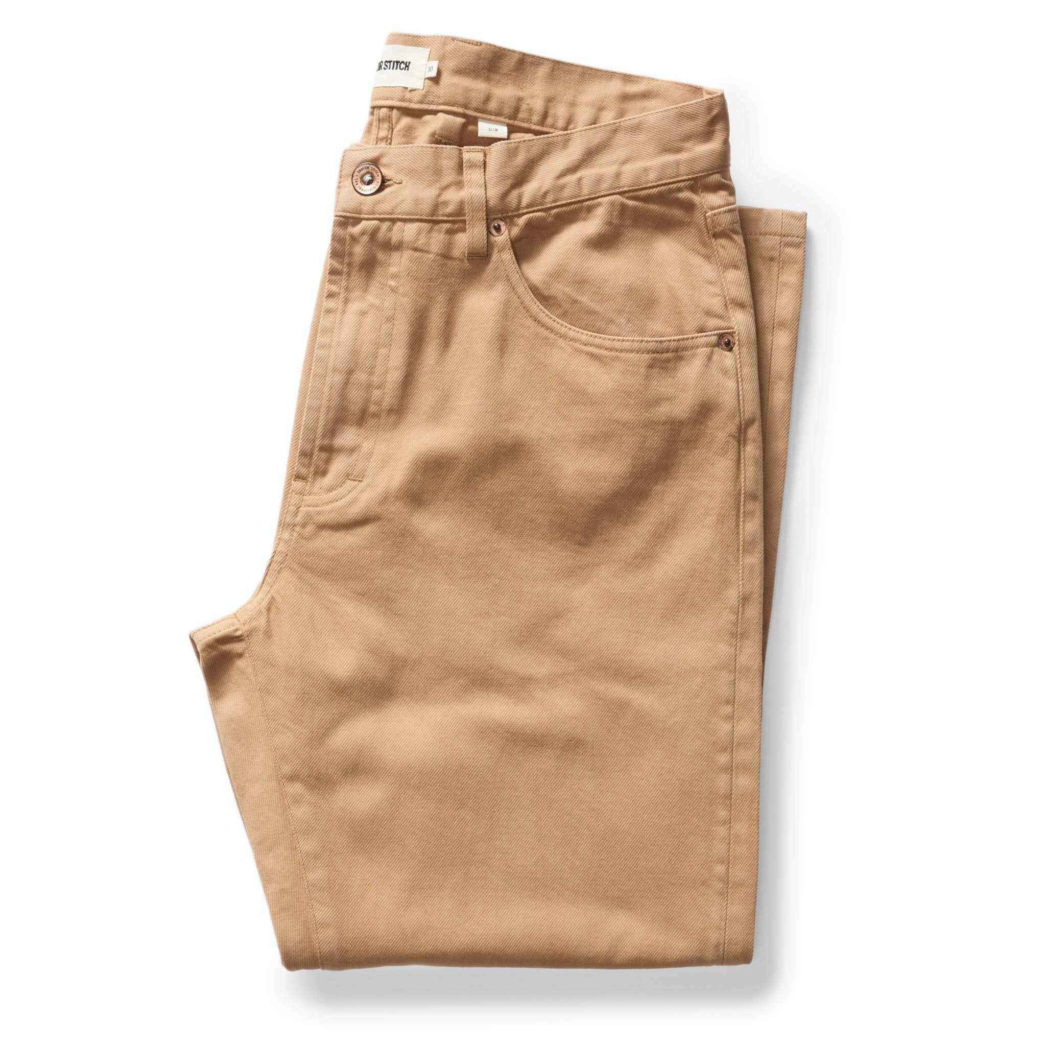 Ewwsr Slim All Day Pant in Tobacco Selvage Denim