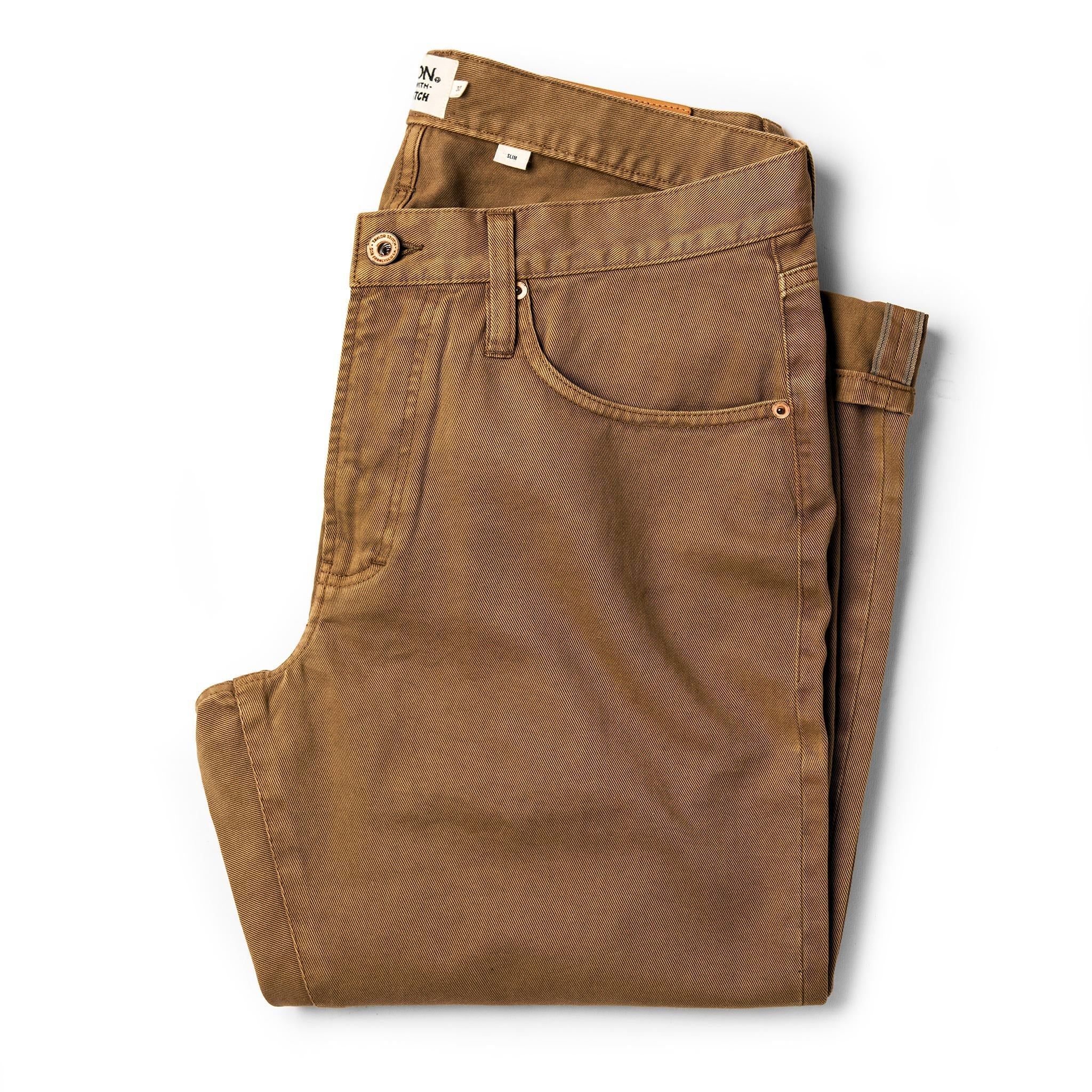 Ewwsr Slim All Day Pant in Rustic Oak Organic Selvage