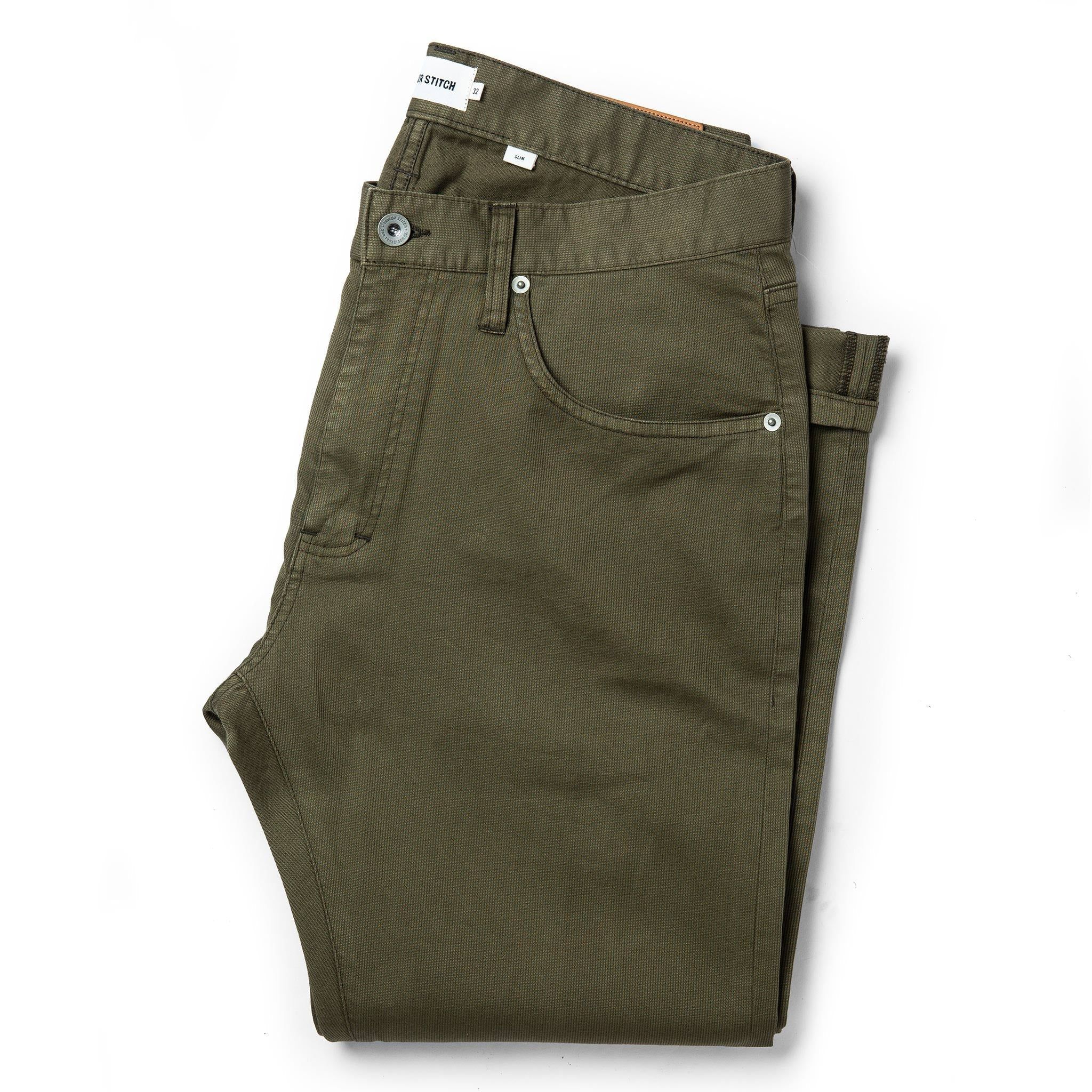 Ewwsr Slim All Day Pant in Olive Bedford Cord