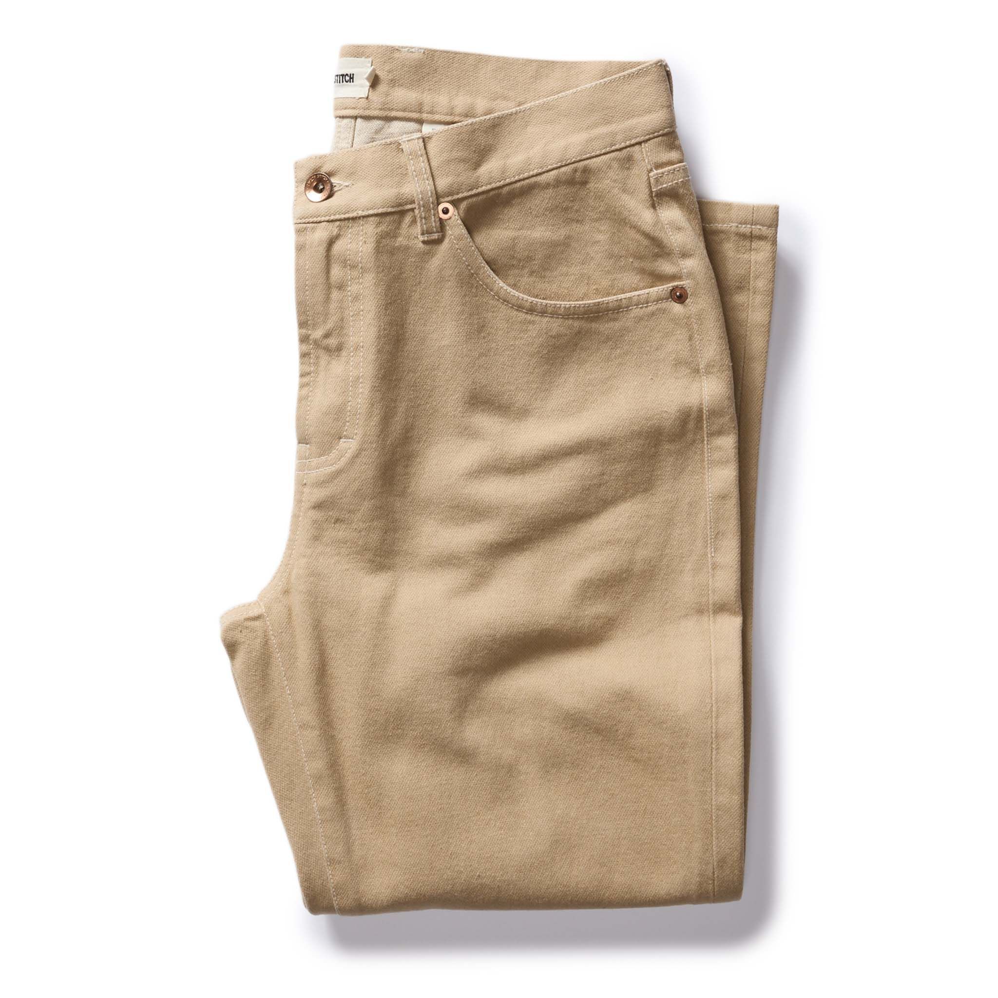 Ewwsr Slim All Day Pant in Light Khaki Broken Twill