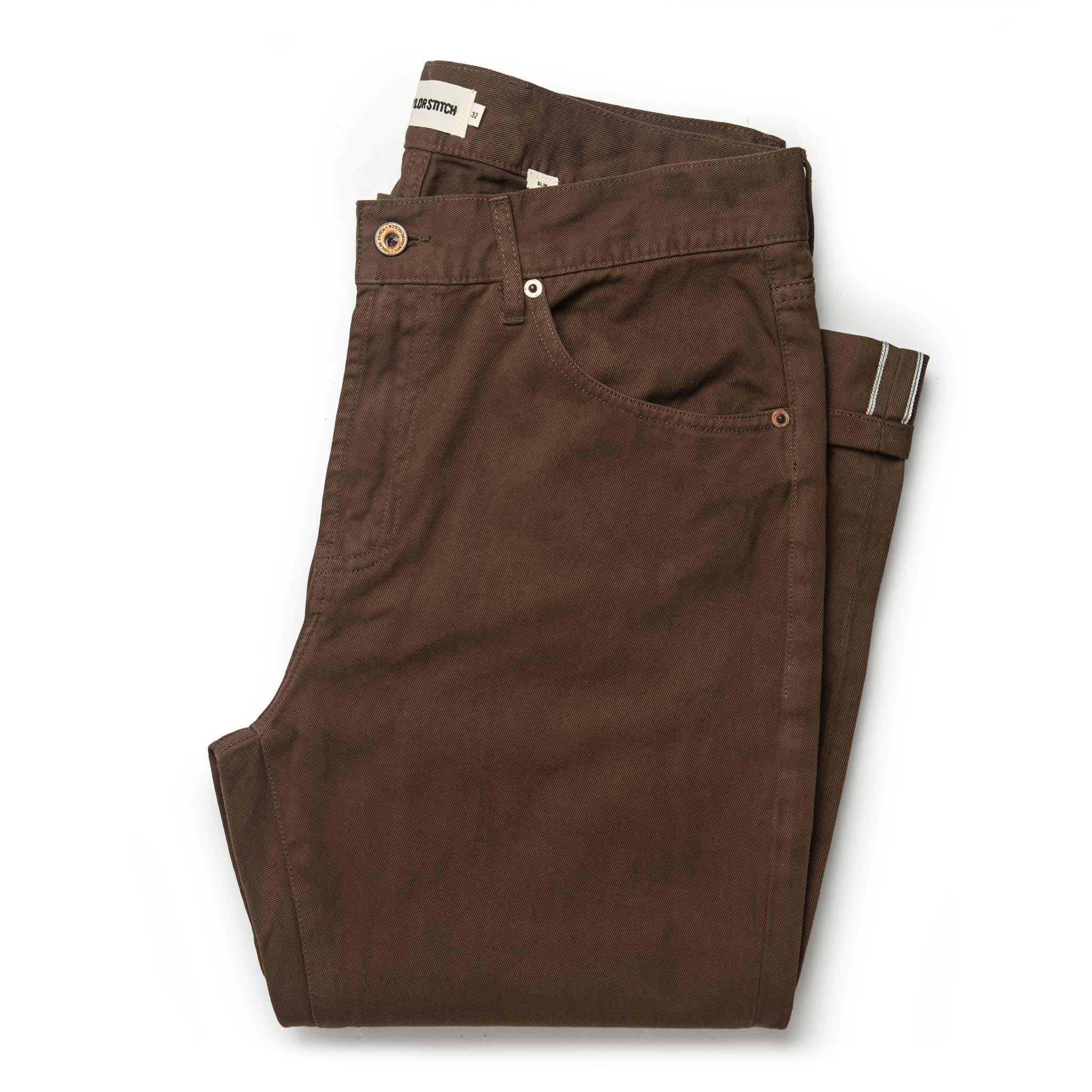 Ewwsr Slim All Day Pant in Espresso Selvage