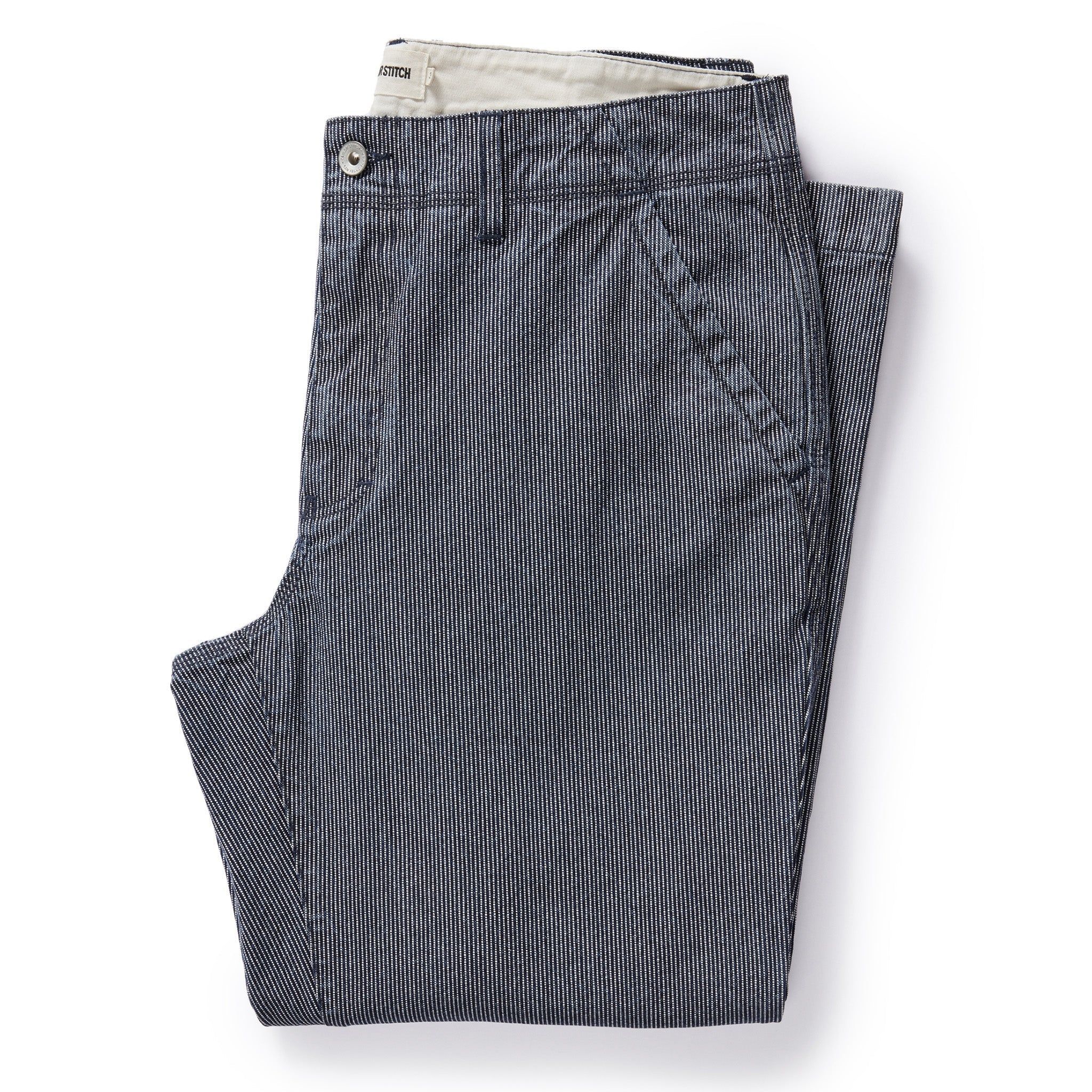 Ewwsr Morse Pant in Washed Indigo Stripe