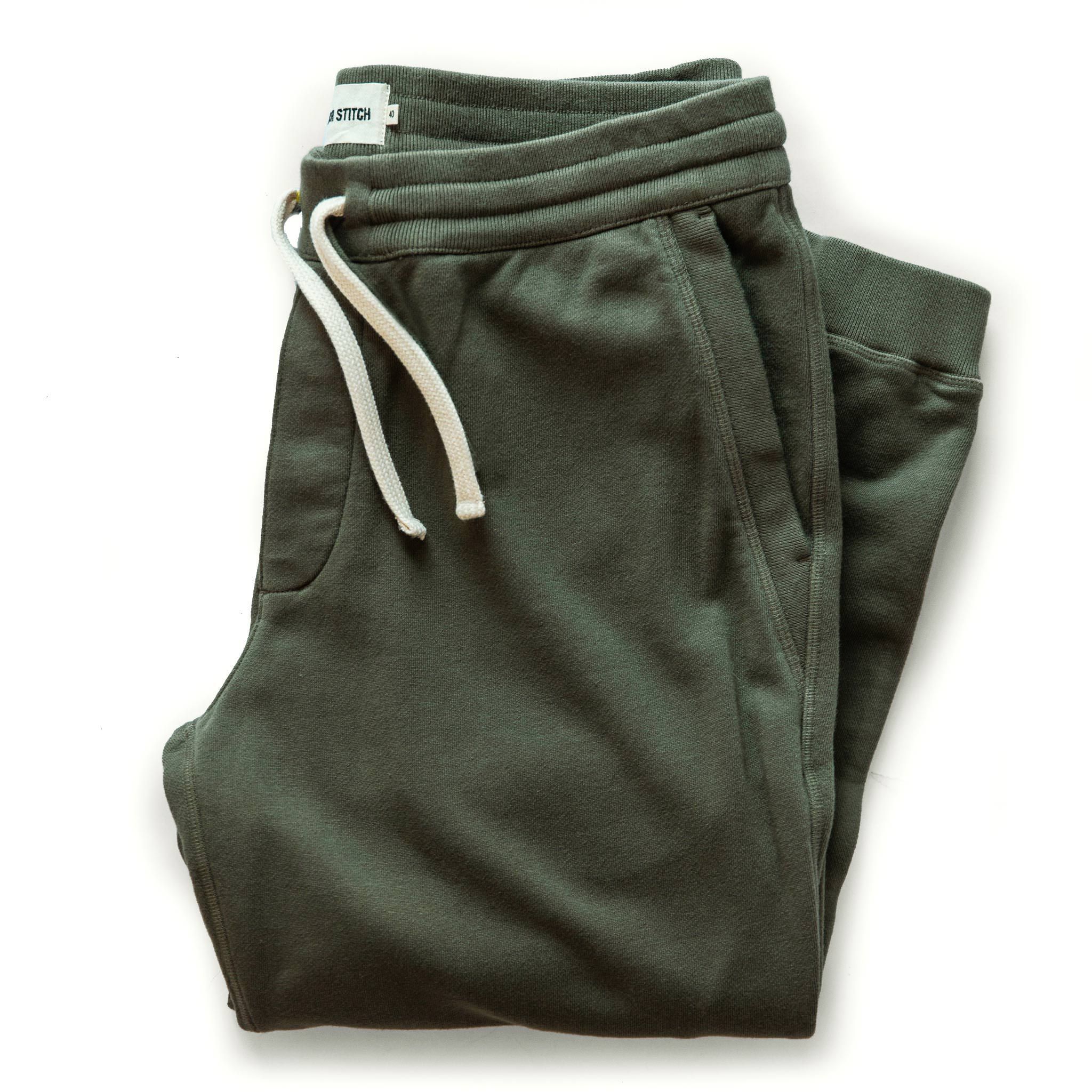 Ewwsr Fillmore Pant in Dark Olive Terry