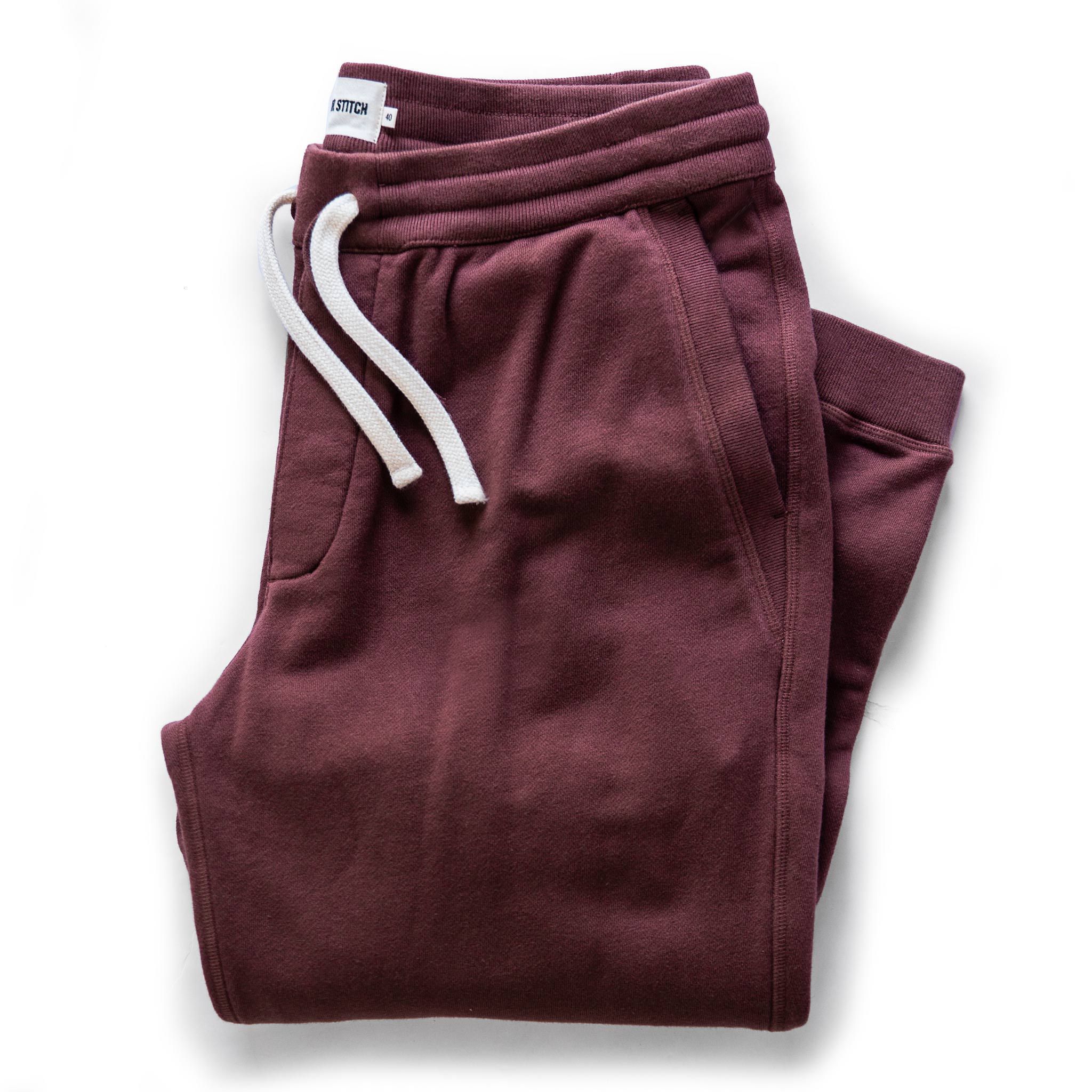 Ewwsr Fillmore Pant in Burgundy Terry