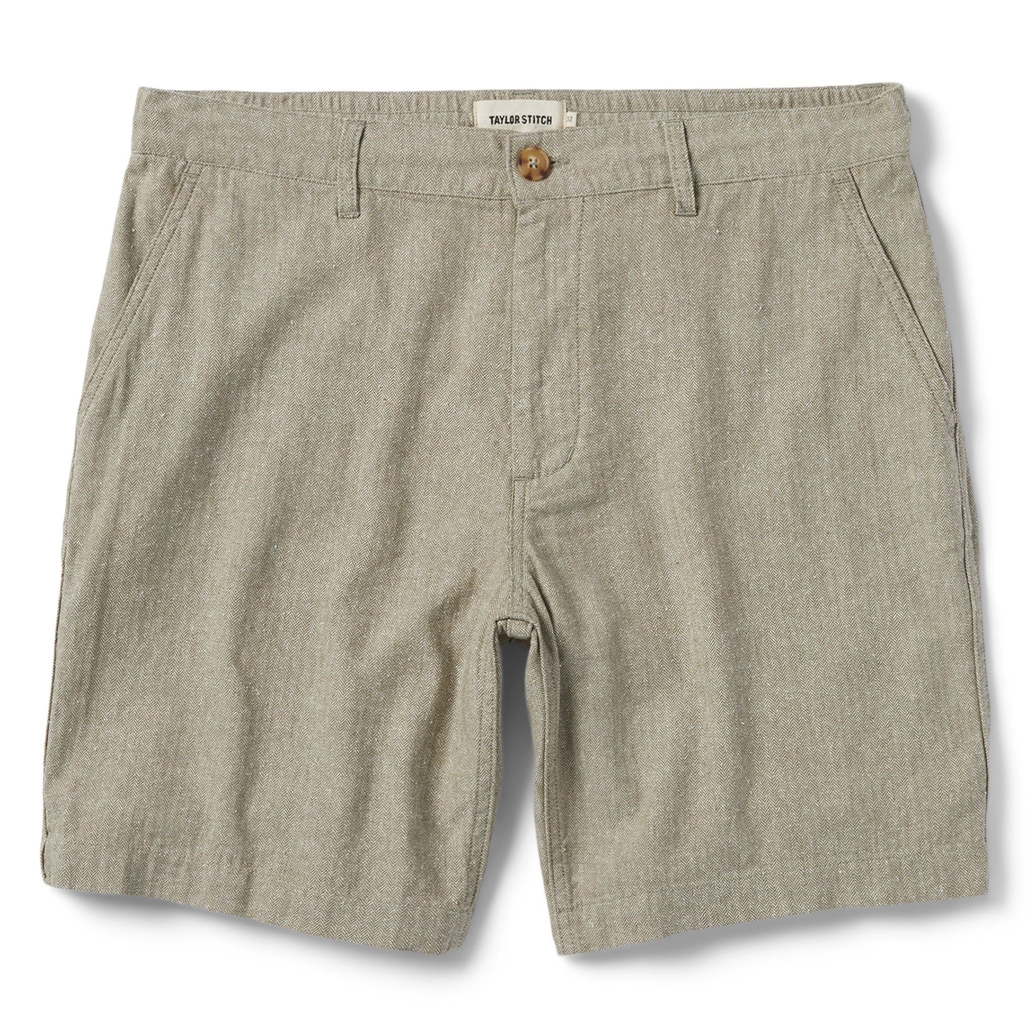 Ewwsr Easy Short in Olive Herringbone