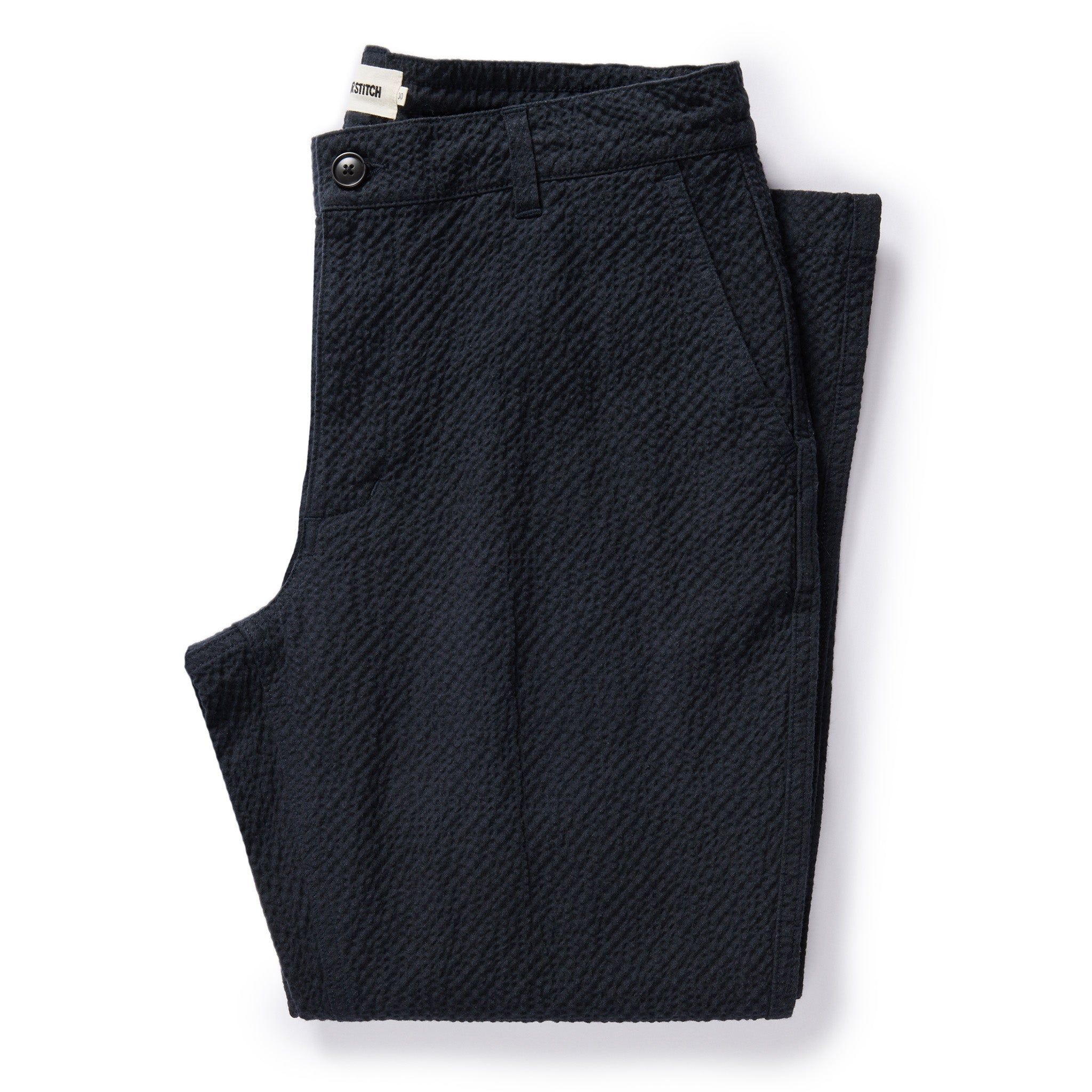 Ewwsr Easy Pant in Heather Navy Seersucker