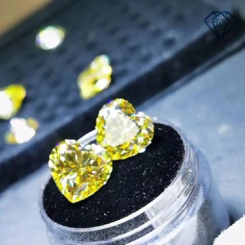 Double Jewelry Yellow Diamond Jewelry Natural  Heart Shaped  Gem Stones Lab Grown Rough Moissanite Loose Diamond