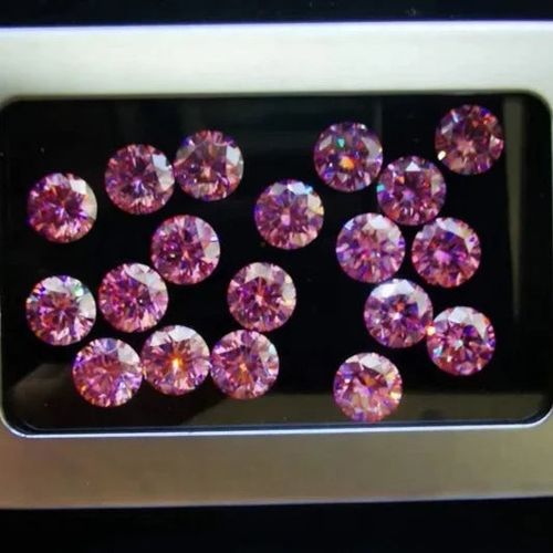 Wholesale Solid Pink Round Star Cut Jewelry Ring Loose 5 Carat Colour Moissanites