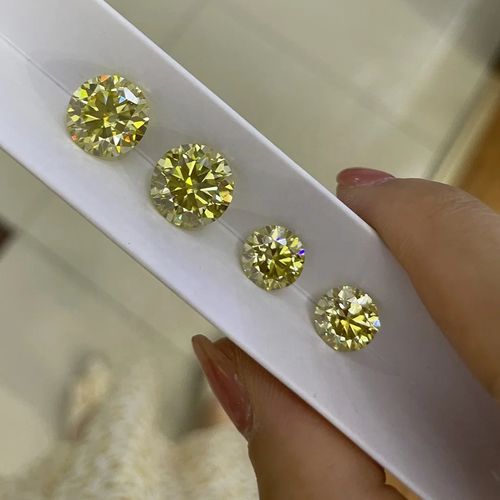 Hot Sell Yellow Brilliant Cut Jewelry Making Round Shape Moissanite Stones LAB Yellow Moissanite Diamonds