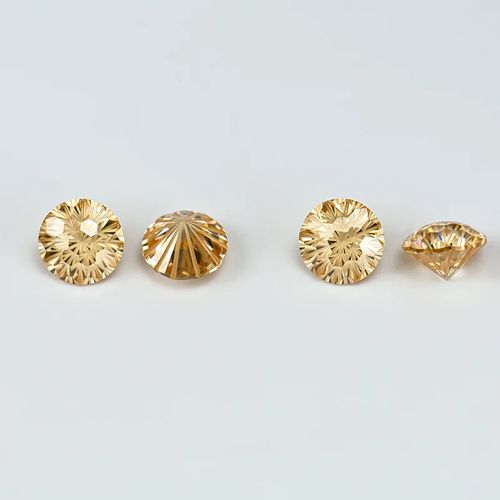 Xingyue Top Quality Loose Gemstone Noble  Gold color Moissanites Diamond VVS Clarity firework Cut Moissanite  Jewelry